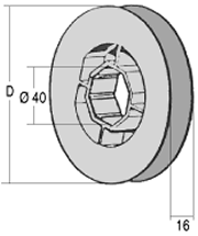 PULEGGIA IN PLASTICA PER CALOTTA CON CLIPS - Cod. TS 0182