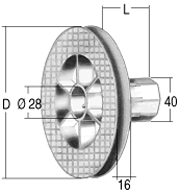 PULEGGIA IN PLASTICA CON CALOTTA - Cod. TS 0185/100