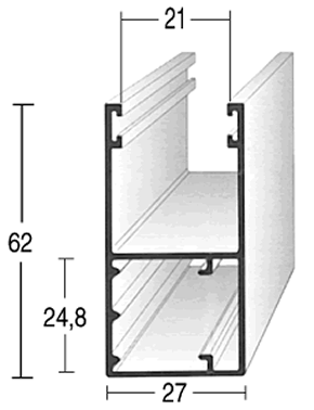 GUIDA IN ALLUMINIO ESTRUSO - Cod. TS 2762