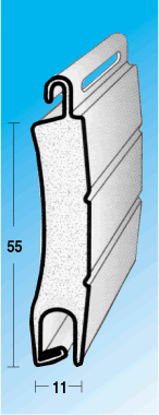 PROFILO PER AVVOLGIBILI IN ALLUMINIO CON POLIURETANO ALTA DENSIT - Cod. TS 11x55 A AD