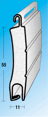 PROFILO PER AVVOLGIBILI IN ALLUMINIO CON POLIURETANO NORMALE DENSIT - Cod. TS 11x55 A