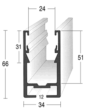 GUIDA IN ALLUMINIO ESTRUSO - Cod. TS 3466