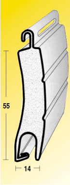 PROFILO PER AVVOLGIBILI IN ACCIAIO CON POLIURETANO NORMALE DENSIT - Cod. TS 14x55 S