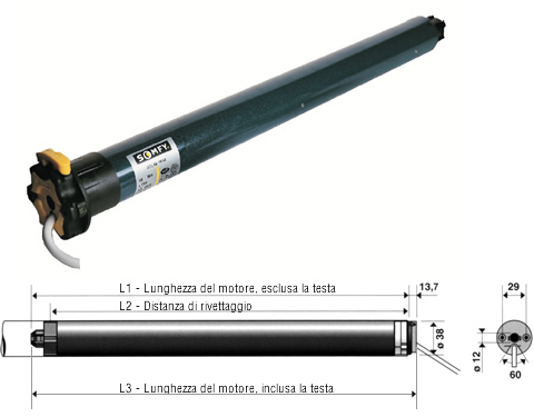 Motore Somfy per tapparelle - Cod. ALTUS 40 RTS 13/8